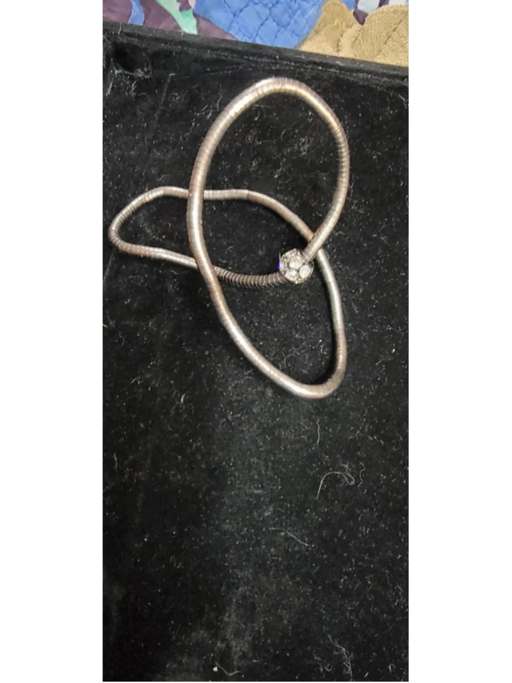 Flexible Coil Necklace / Bendable Memory Wire Choker Silver Tone Modernist Neckl
